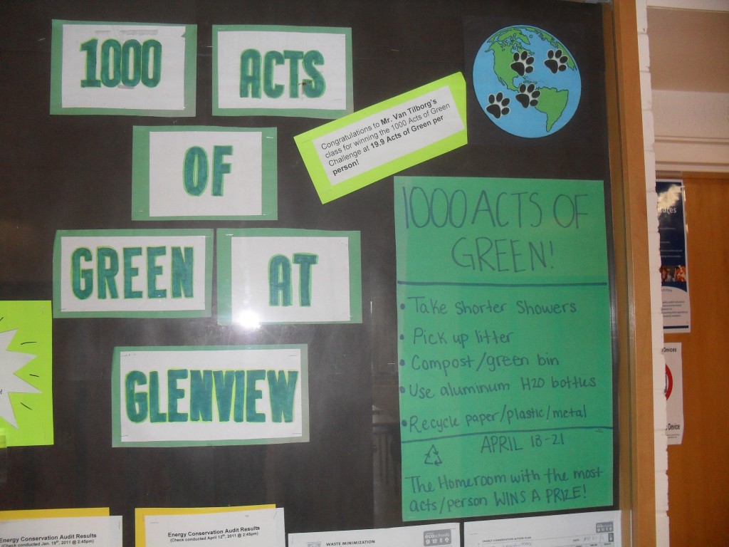 1000 Acts of Green Challenge is the friendly competition going on between GPSS and GCI.