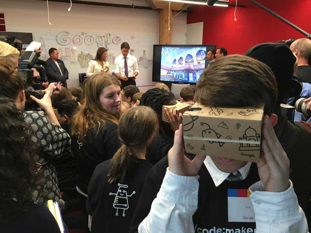 The Google Cardboard product was a new product Northlake Woods PS students got to try for the first time.