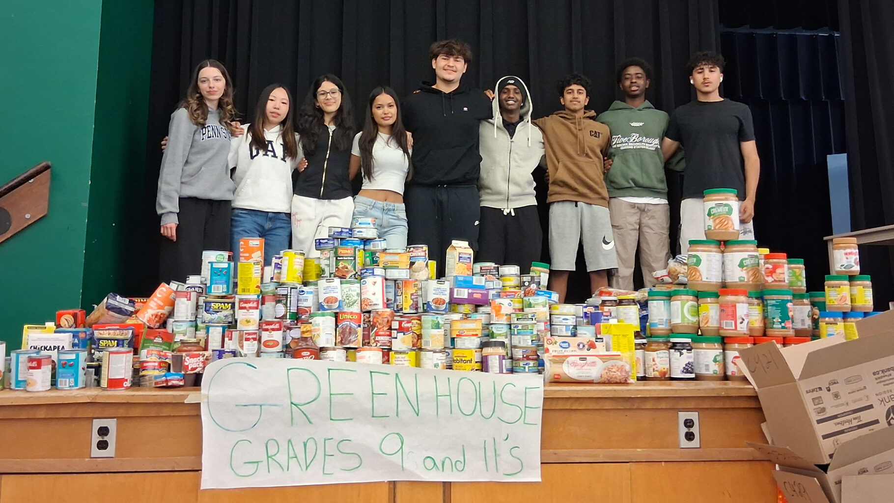 Cameron Heights Students behind Food Bank donations