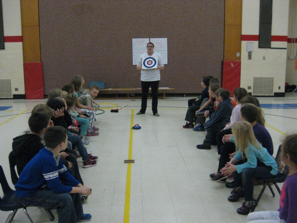 Central PS students learning about curling.