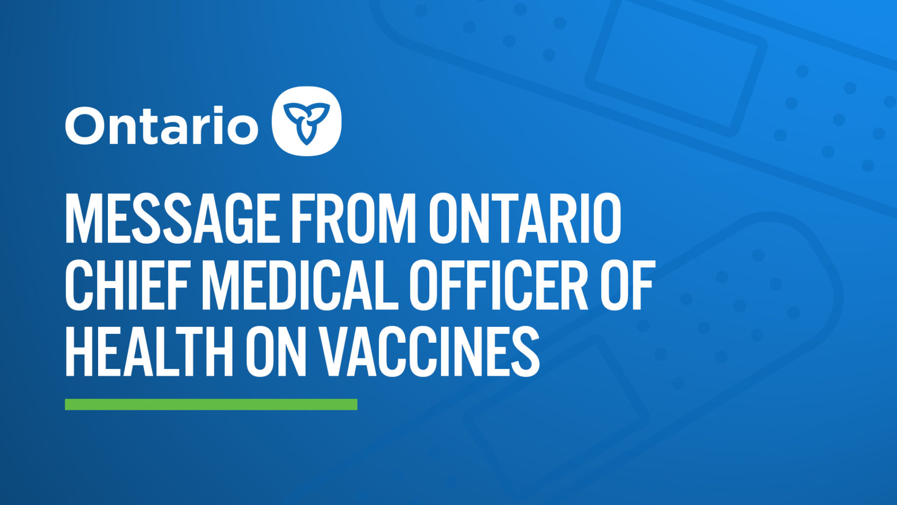 Message from Ontario Chief Medical Officer of Health on Vaccines