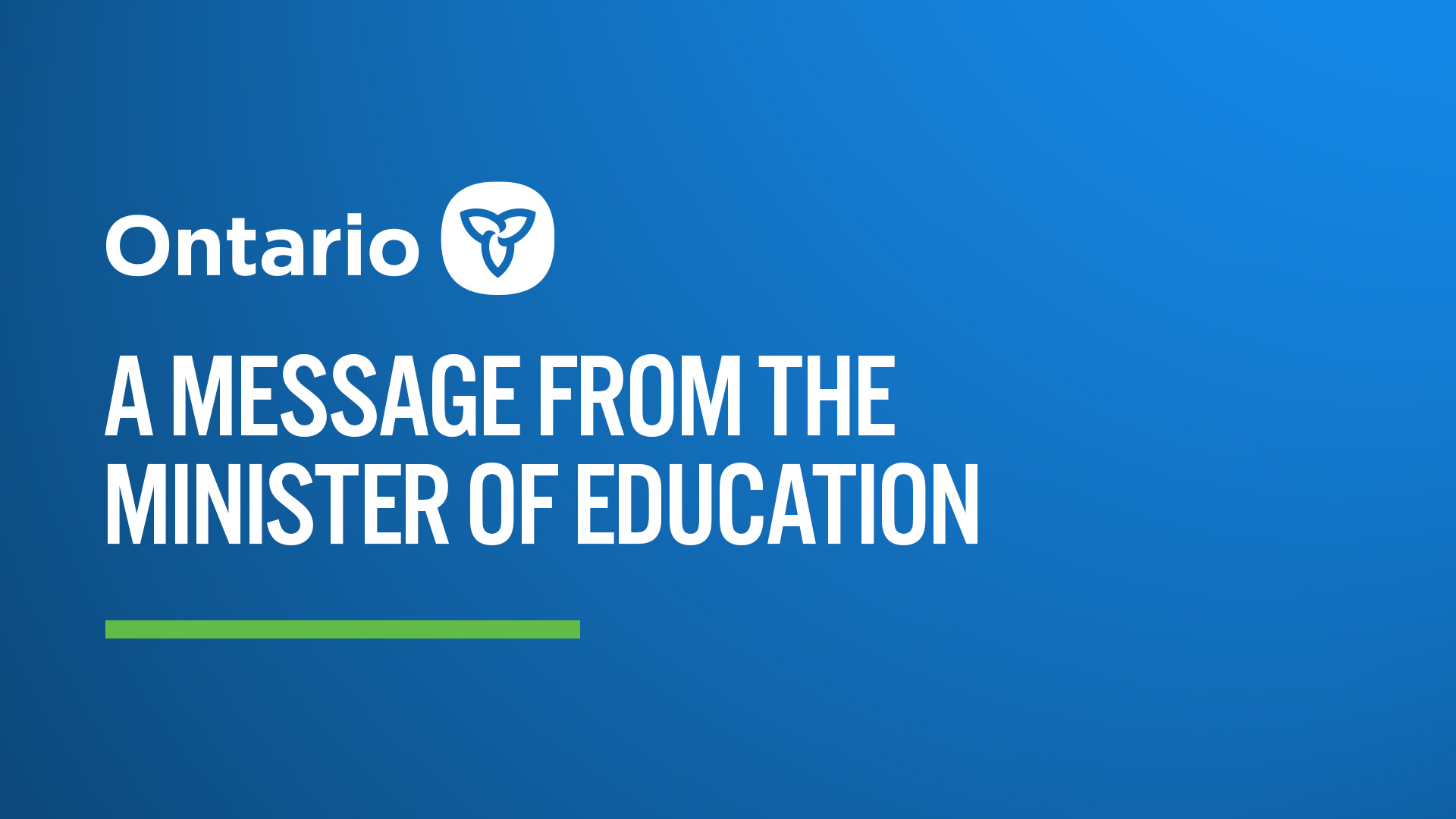 A Message from the Minister of Education