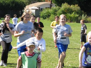 Students in action participating in the Terry Fox Run