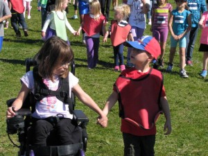 Friends taking part in the Terry Fox Run