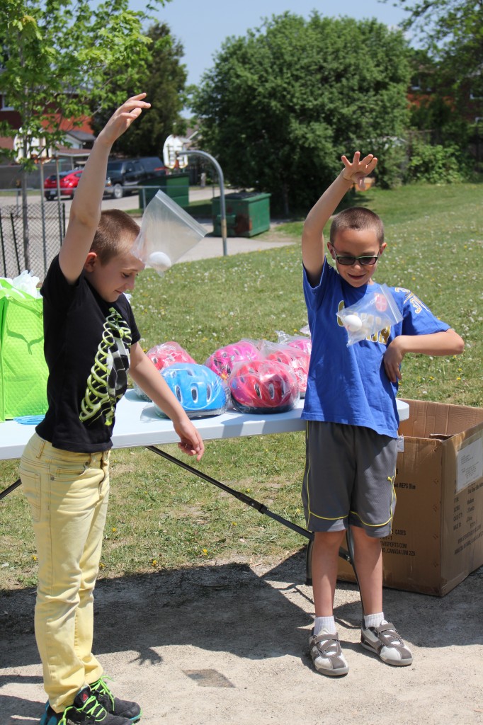 Egg drop demonstration.