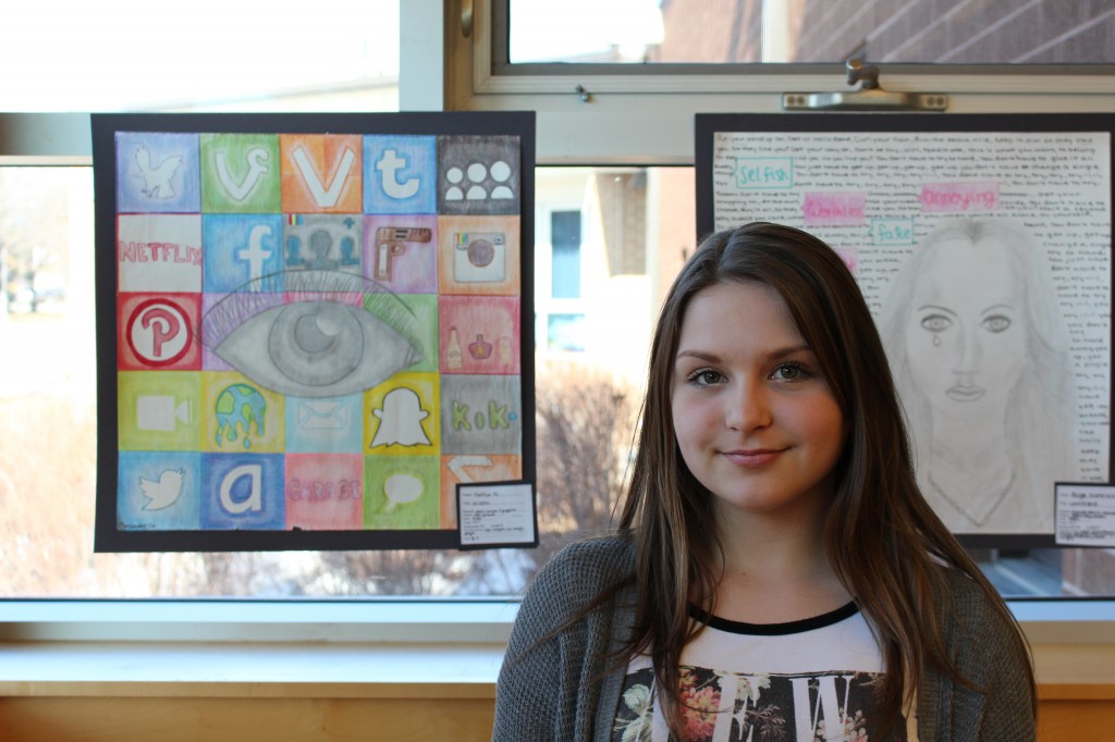 This student is showing off her perspective of social media.