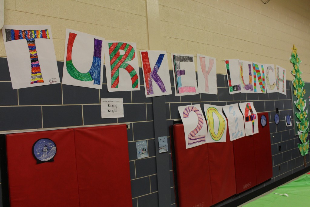 Student's artwork filled the gymnasium.