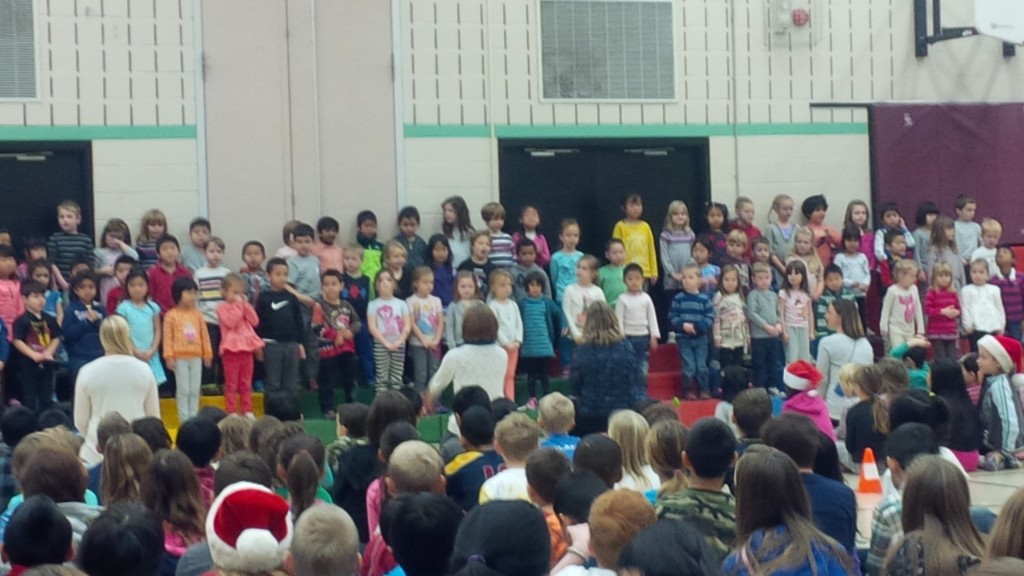 Their Kindergarten classes kicked-off the week by singing a song about sharing.