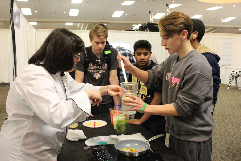 Serving up some delicious omelets.