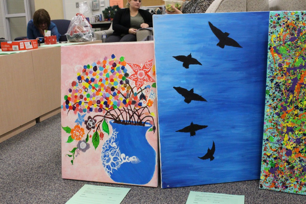 Amazing student art that was up for grabs during the silent auction.