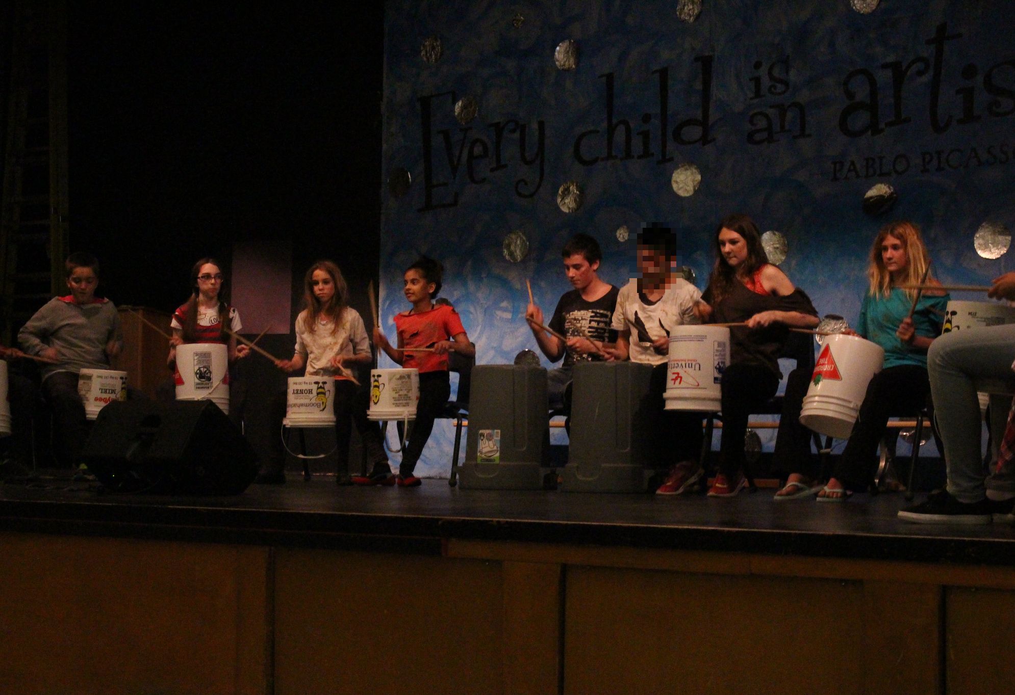 This group opened the show - they are the Husky Pack Drum Team.