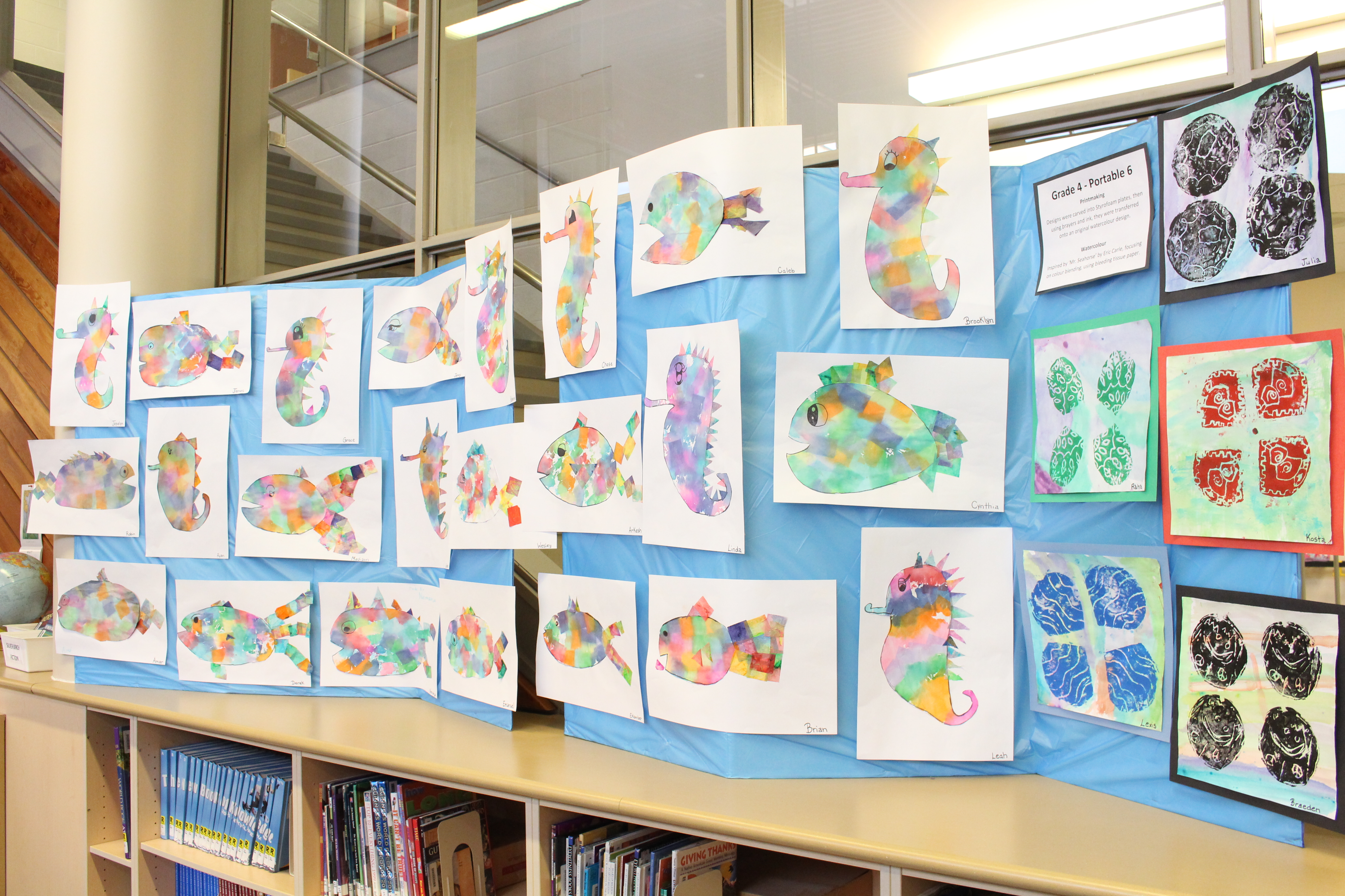 An 'Under the Sea' theme from a Grade 4 class.