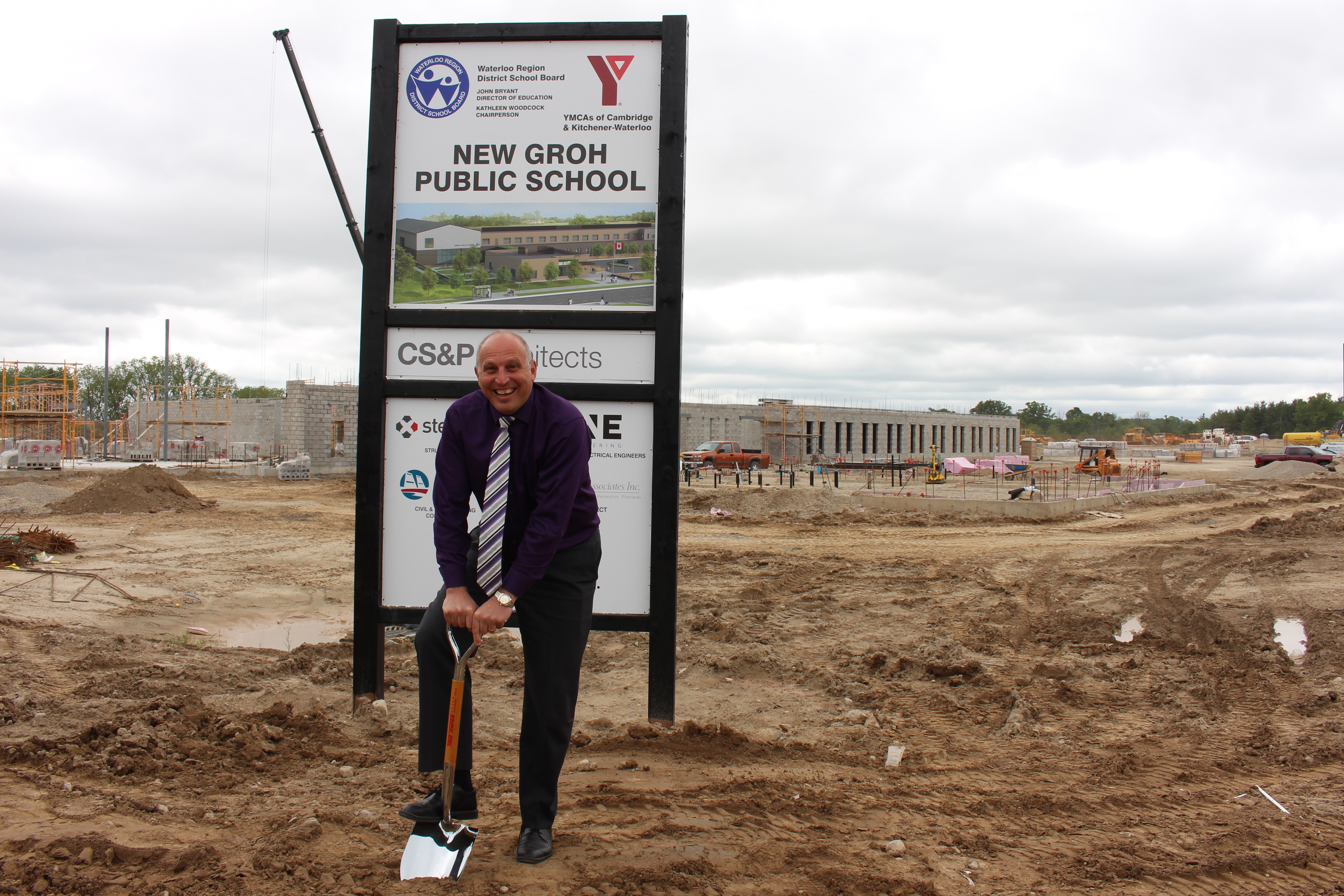 Future Groh PS Principal Helmut Tinnes standing in front of the his new school.