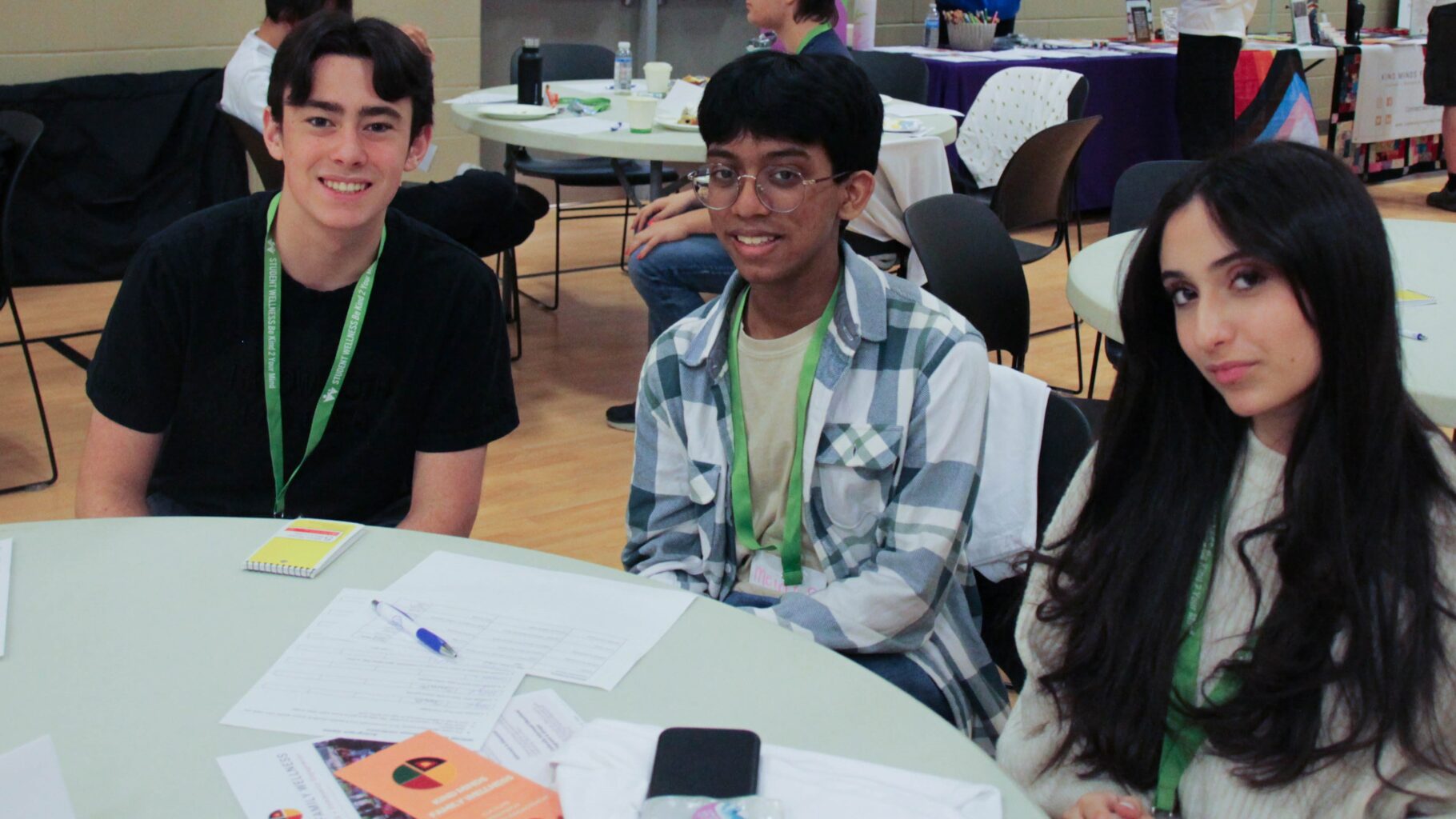 Preston High School students Jagger Lefave, Meidi Seeneevassen and Lelia Faouk Al-Aadah