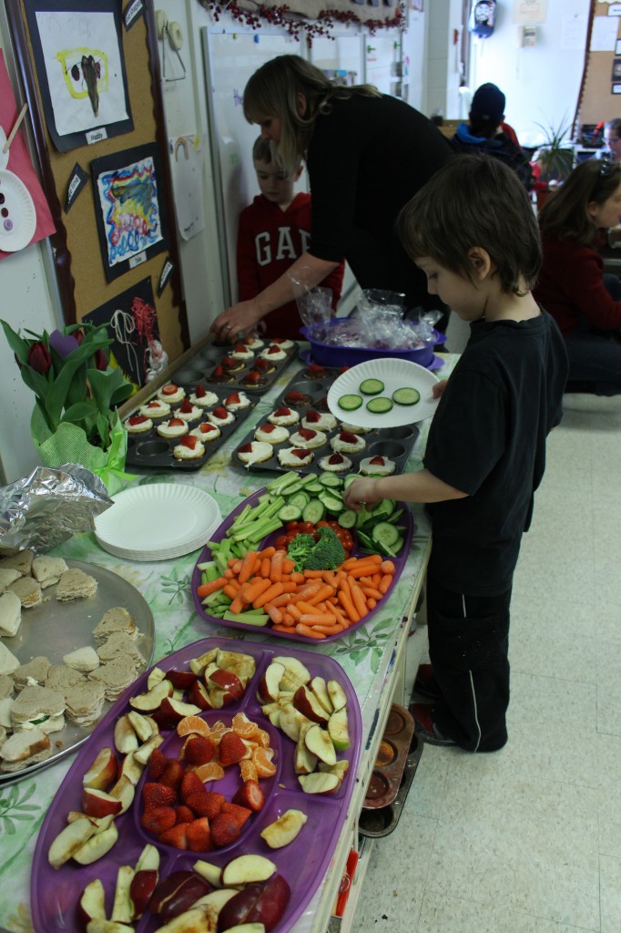 Look at all that yummy food the Kindergarten students helped make.