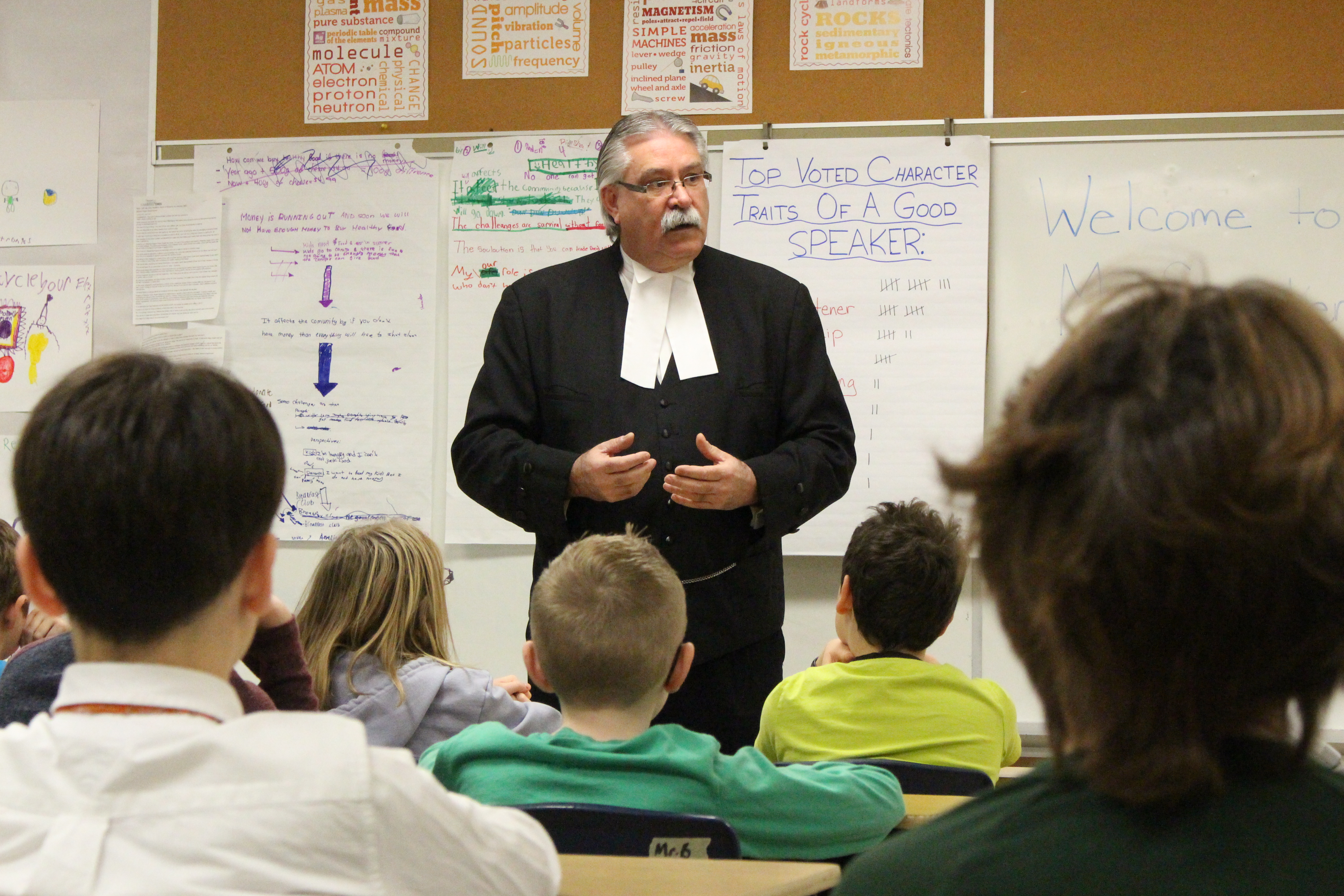 Dave Levac takes some time to answer students' questions.