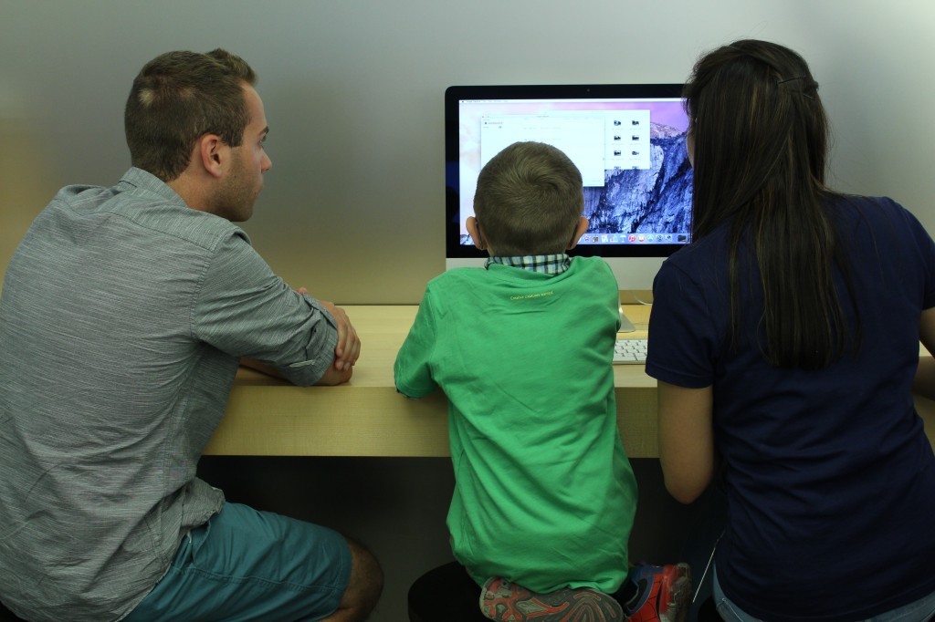 Working with Mr. Fewkes and an Apple staff member on his iMovie!