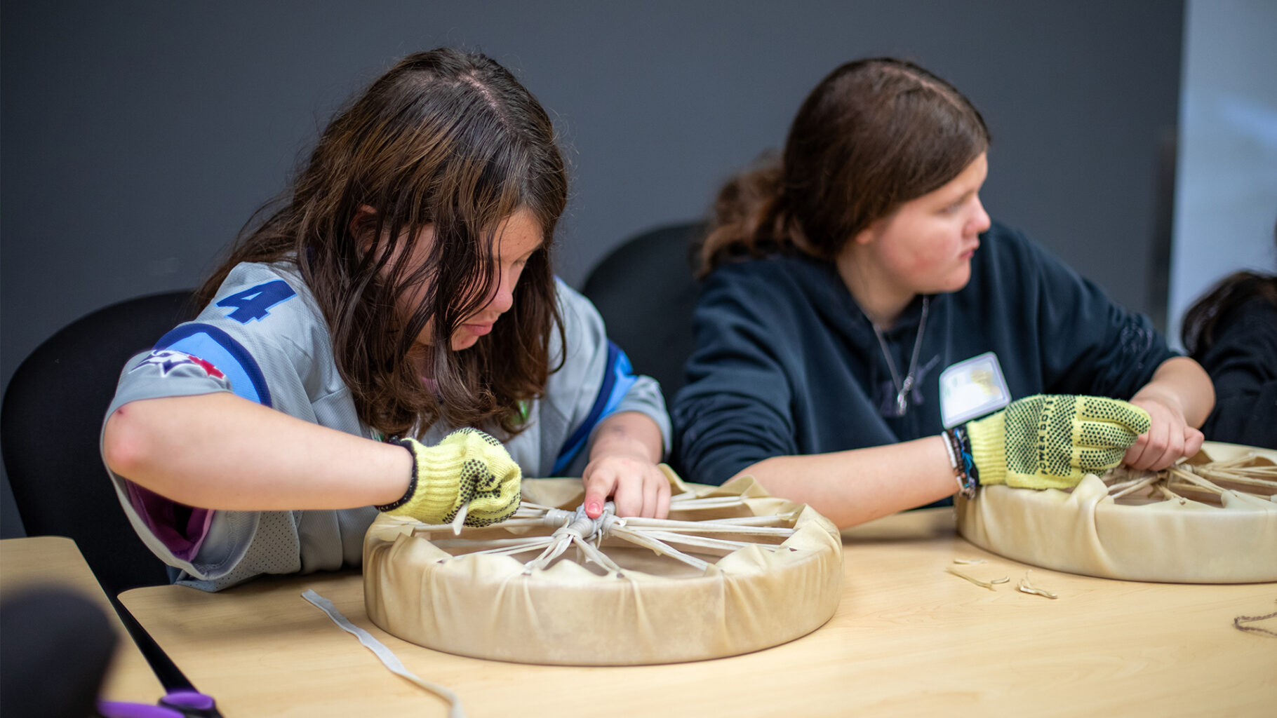 Students Take Part in Indigenous Drum Making Workshop