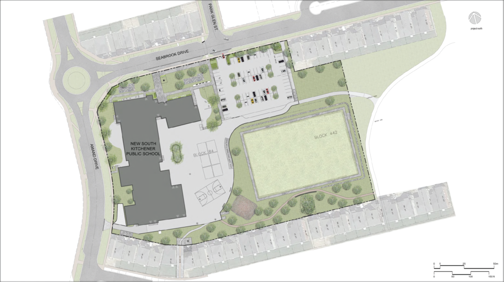 A plan view of Janet Metcalfe Public School.