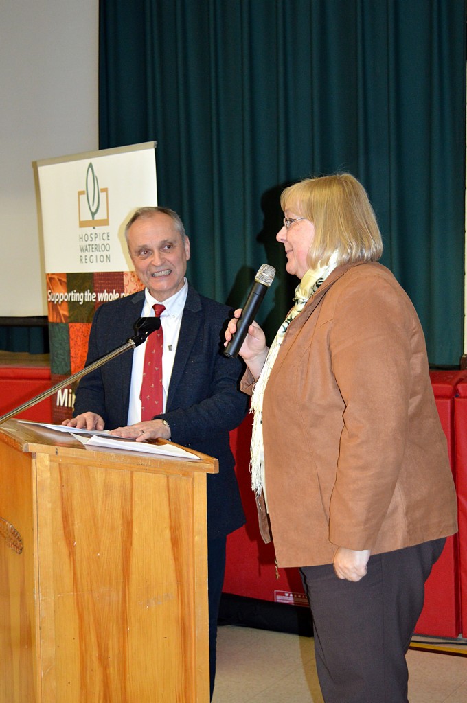 Members of the Hospice of Waterloo Region thank Conestogo PS for their support & contributions.