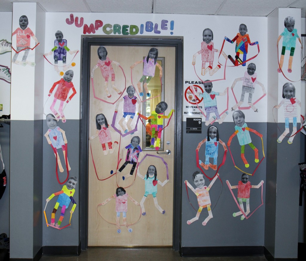 Door decorating for Jump Rope for Heart!