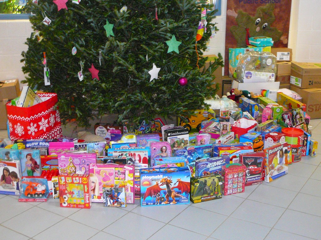WOW - look at all those gifts. There will be many happy children this holiday season.