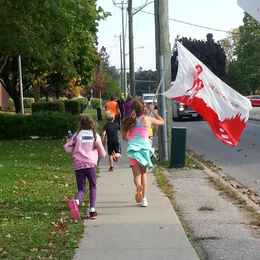 Students participating in the Terry Fox run at Preston PS.