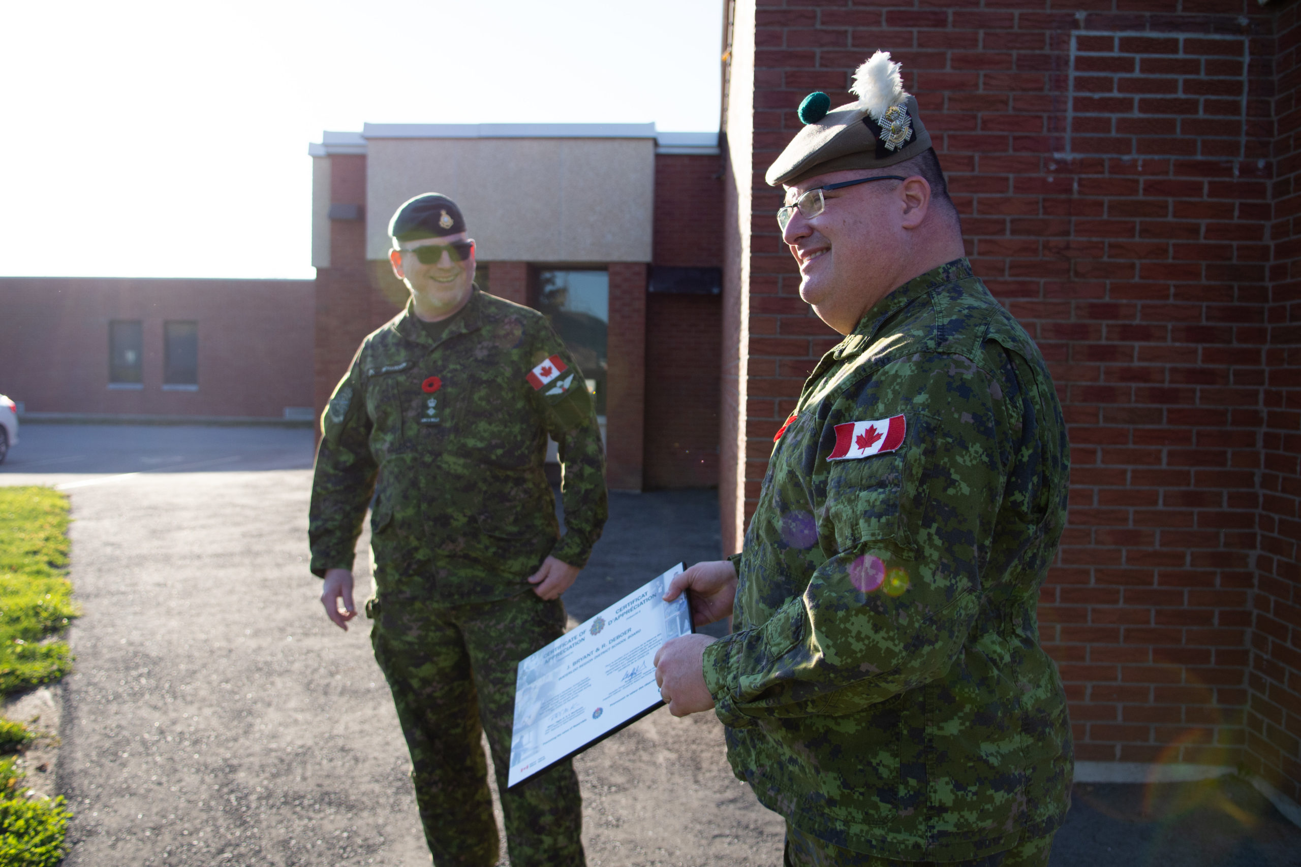 Steve Coe pictured with the certificate from the Canadian Forces Liaison Council. 
