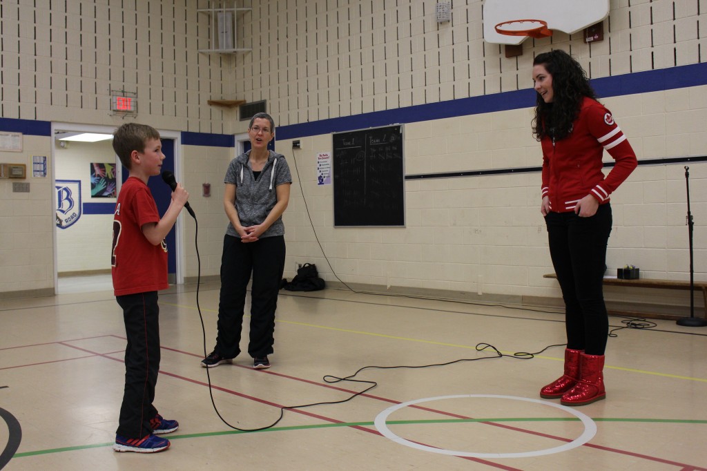 Students were able to ask Julia questions about her swimming experiences.
