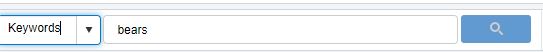 Screenshot of keyword search bar showing “bears” as the search term