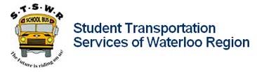 Student Transportation Services of Waterloo Region website logo with school bus